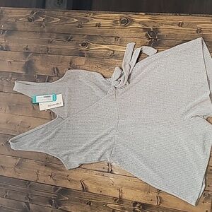 Gray Delia Side Tie Knot Wrap Romper